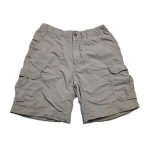 REI Nylon Cargo Shorts Mens Medium Hiking Trail Utility Khaki Tan Beige Fishing